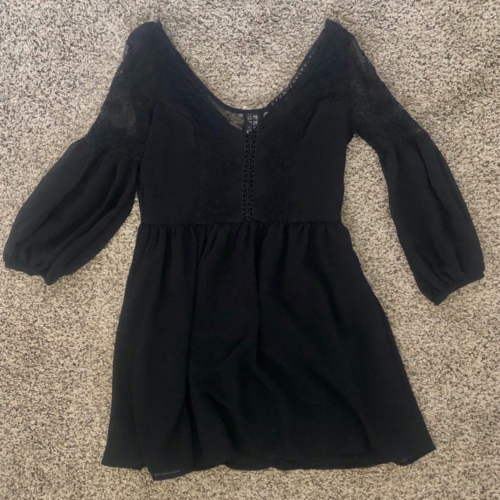 Forever 21 Black Embroidered Dress